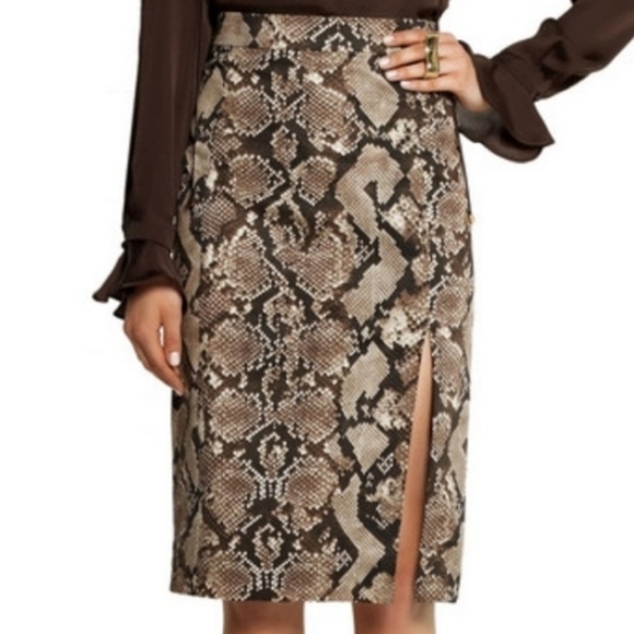 Altuzarra Target Snake Print Pencil Skirt Brown 12 - Picture 8 of 8